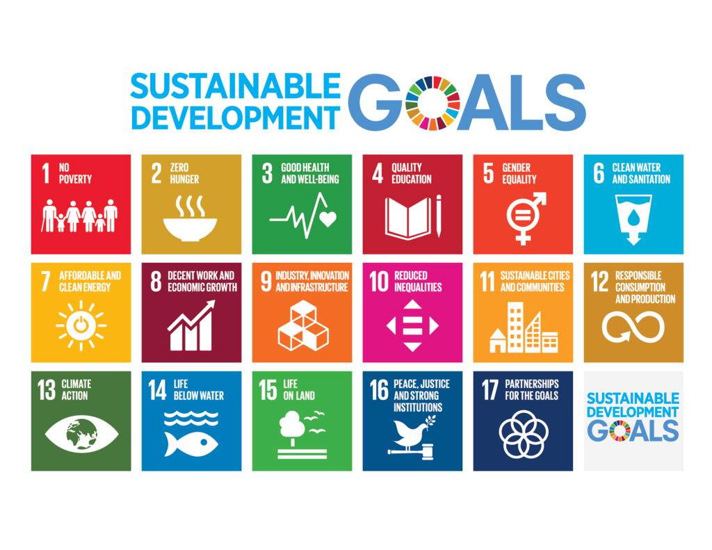 the united nations sustainable development goals graphic showing the 17 goals