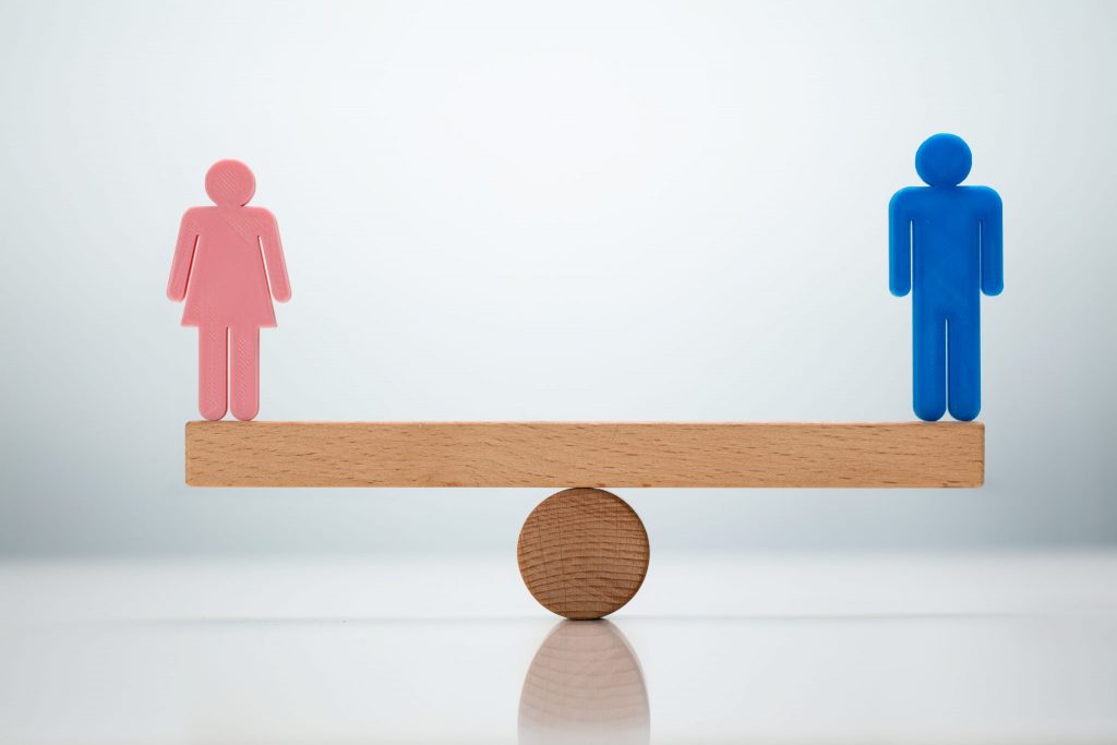 An image of balance between genders for equality