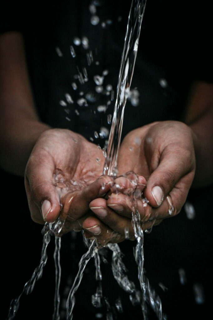 washing hands supports sanitation